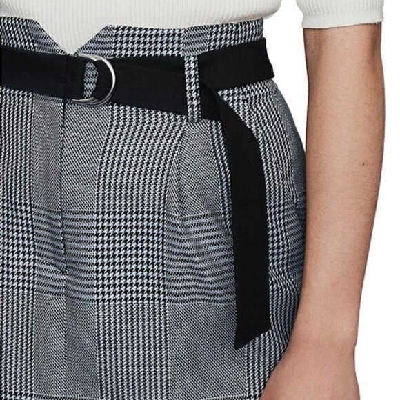 Maje Jadie Belted Houndstooth Mini Skirt EU34 / US2 ASO Emily in Paris - Picture 7 of 14